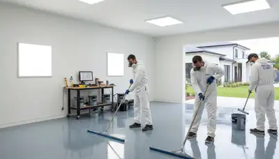 Professional epoxy floor coating application in Easton, PA garage by local painting experts