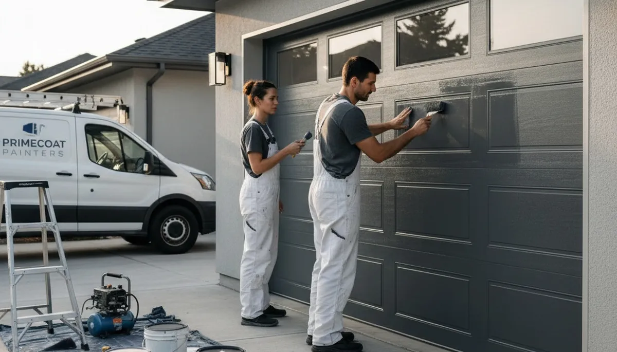 Professional garage door painting by expert house painters in Easton, PA
