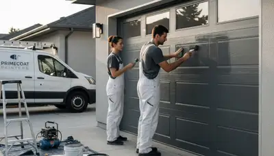 Professional garage door painting by expert house painters in Easton, PA
