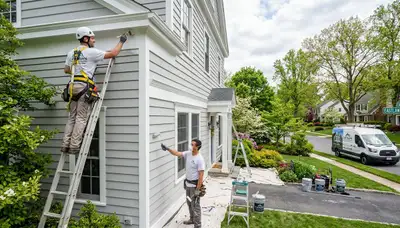 Professional house painters in Easton PA applying exterior home paint for lasting curb appeal