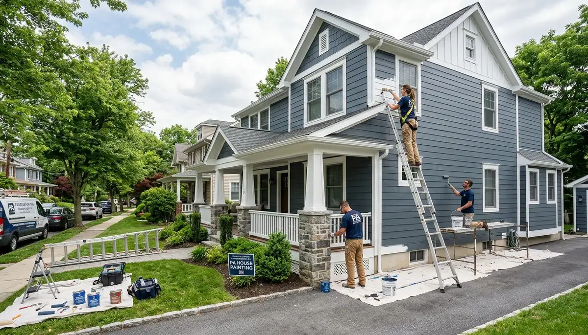 Professional exterior house painting service in Easton, PA by local residential painters