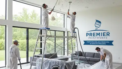 Professional popcorn ceiling removal service by house painters in Easton, PA interior room