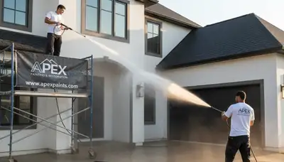 Professional pressure washing exterior surfaces in Easton, PA by local house-painting experts