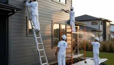 Professional siding painters in Easton, PA applying durable exterior paint for lasting home protection