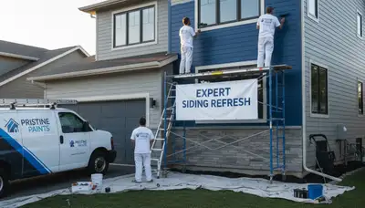 Professional siding painting on a residential home in Easton, PA by expert local painters
