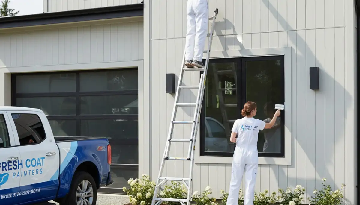Professional siding painters working on a home exterior in Easton, PA for lasting weather protection