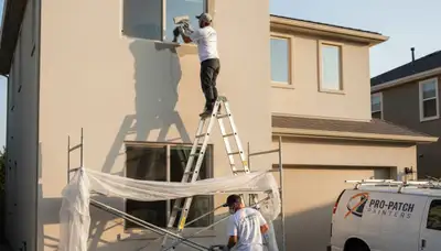 Professional stucco repair on Easton PA home exterior restoring cracks and curb appeal