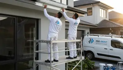 Professional trim and fascia painting on Easton, PA home exterior by expert house painters
