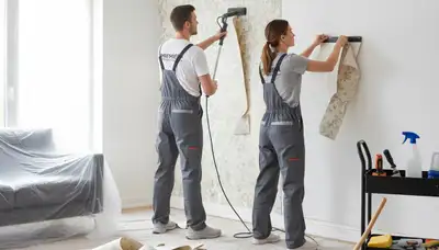Professional wallpaper removal in Easton, PA preparing walls for expert interior painting