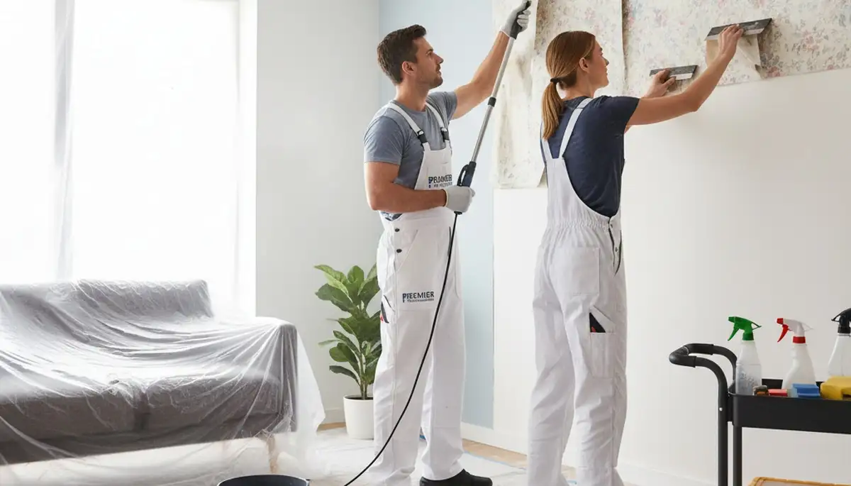 Professional wallpaper removal in Easton, PA preparing walls for expert interior painting