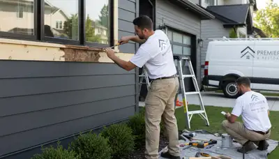 Professional wood rot repair on Easton, PA home exterior by expert local painters